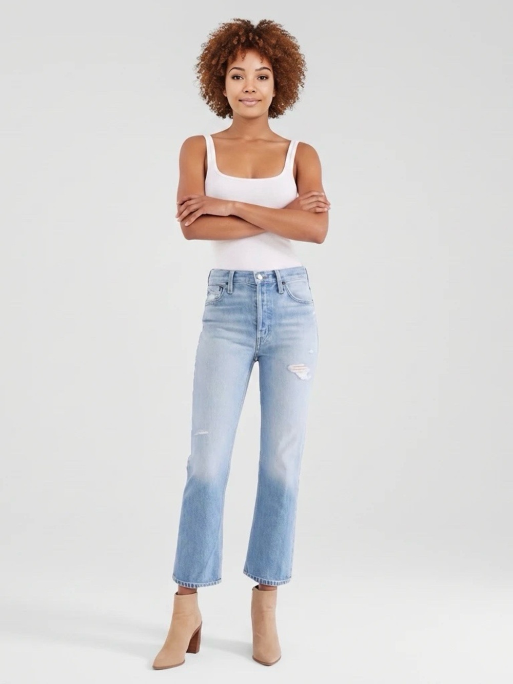 ÉTICA Josie High Waist Organic Cotton Crop Jeans Size 27